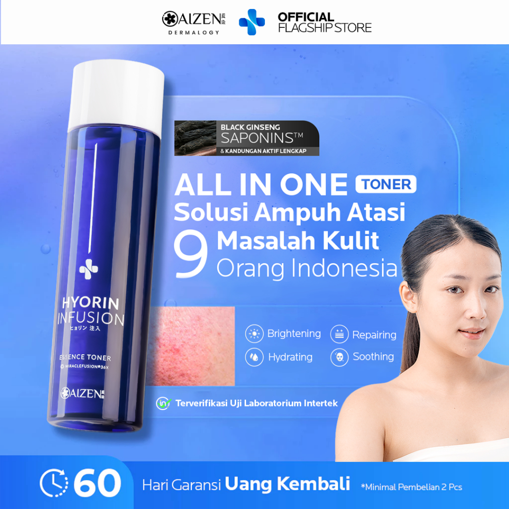 AIZEN - Hyorin Infusion Essence Toner - All-in-One Toner Pencerah Wajah, Jerawat, Bekas Jerawat, Bop