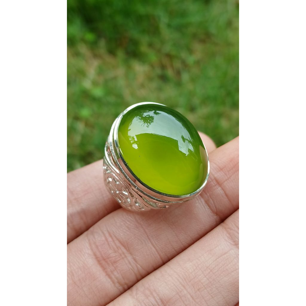 CINCIN AKIK GREEN EMERALD IJO BOTOL ACEH