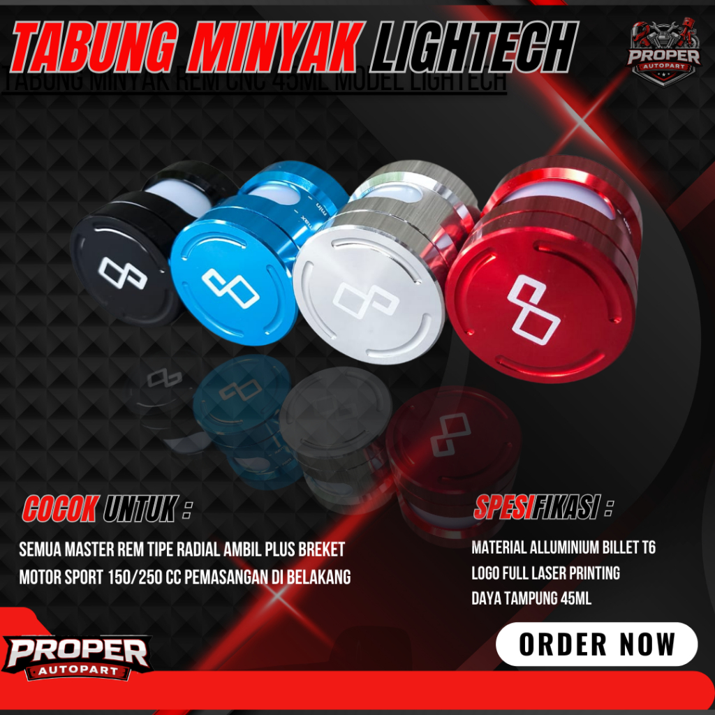 TABUNG MINYAK REM LIGHTECH ORI TABUNG LIGHTECH ORIGINAL TUTUP TABUNG MINYAK REM FLUIDTANK LIGHTECH