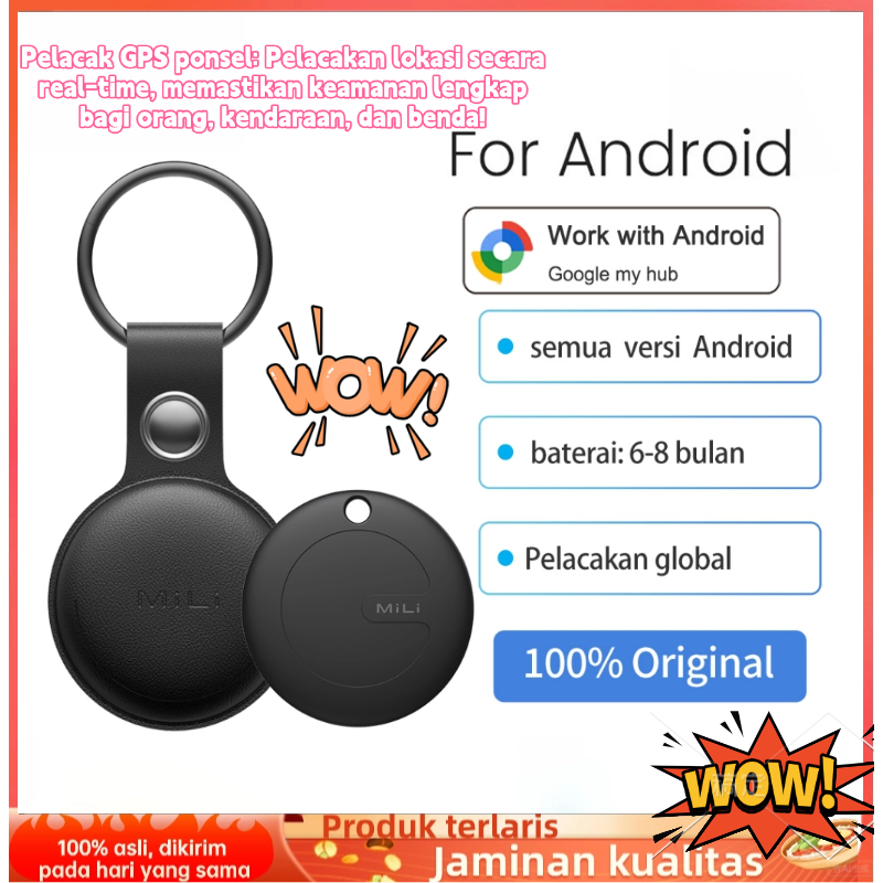 MiLi MiTag gps kecil Mini Anti Lost, Smart Tag Pencari Kunci Motor & Barang Hilang untuk Android, Pr