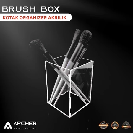 KOTAK BRUSH MAKE UP AKRILIK / BRUSH HOLDER / TEMPAT MAKE UP AKRILIK