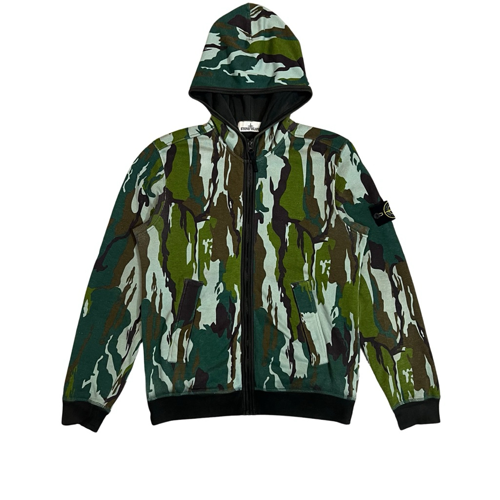 STONE ISLAND ZIP HOODIE FLOWING CAMO L