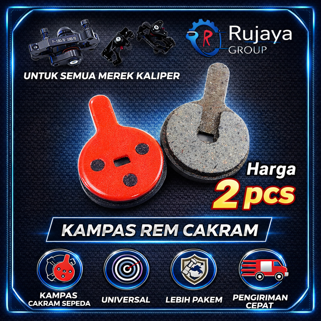 (2pcs) Kampas Rem Cakram Sepeda Brake Pad Model Bulat 1set Lipat MTB Roadbike DLL