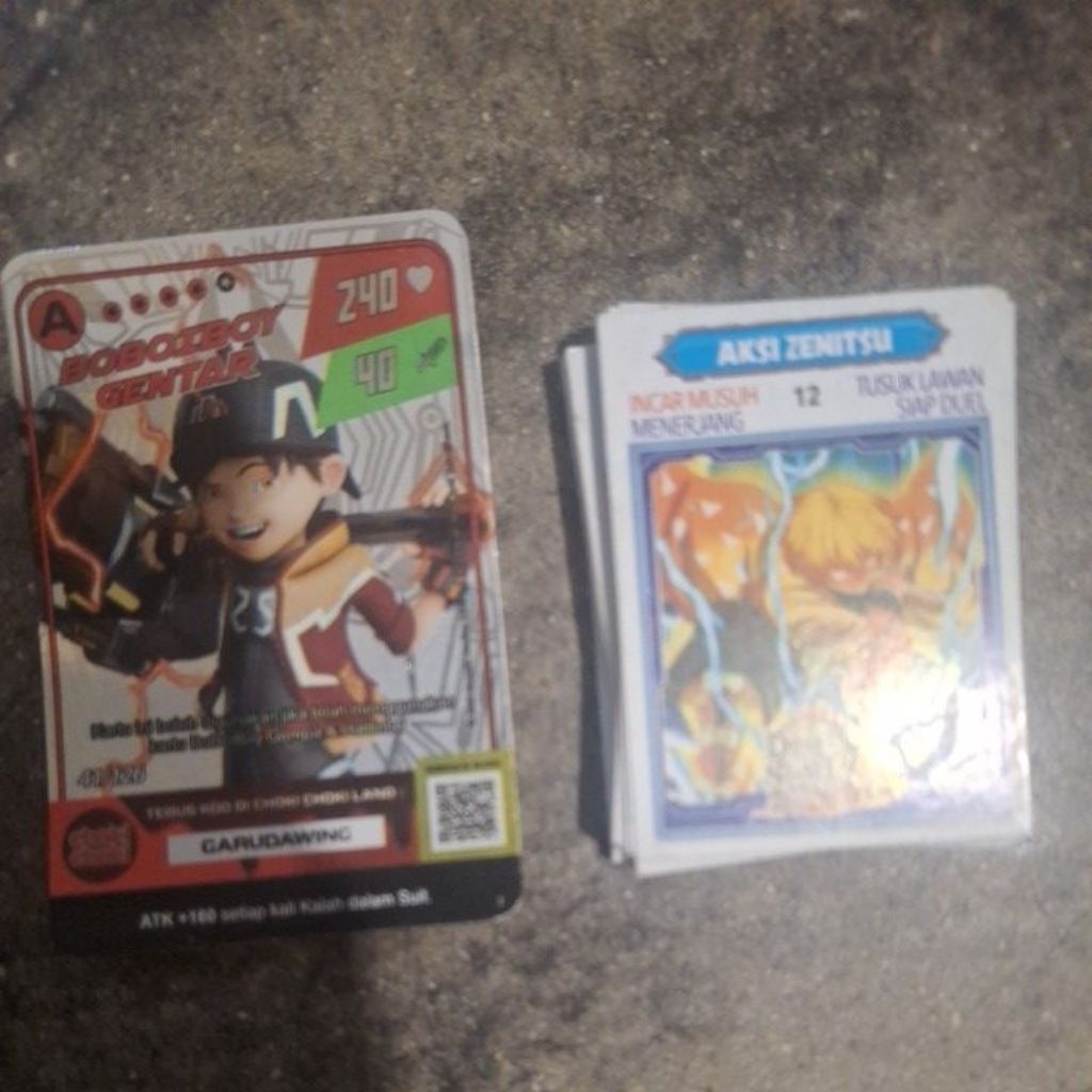 kartu boboiboy gentar and kartu gambaran