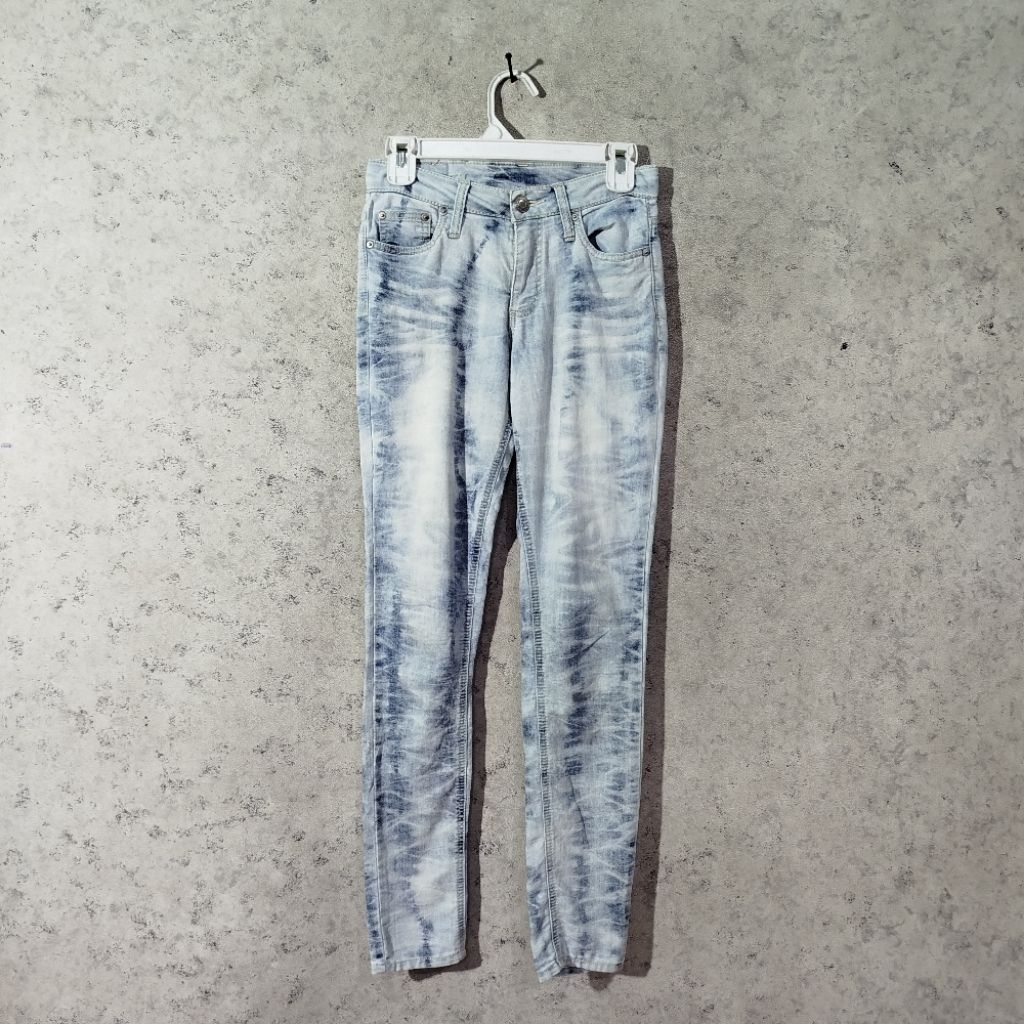 Celana jeans cewek INGNI Biru washed Vintage stretch melar slimfit casual size 29-31
