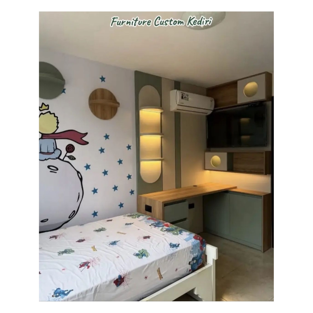 Custom Set Meja Belajar & Kabinet TV Kamar Anak Minimalis – Start Harga 1.600.000/m – Jombang Sidoar