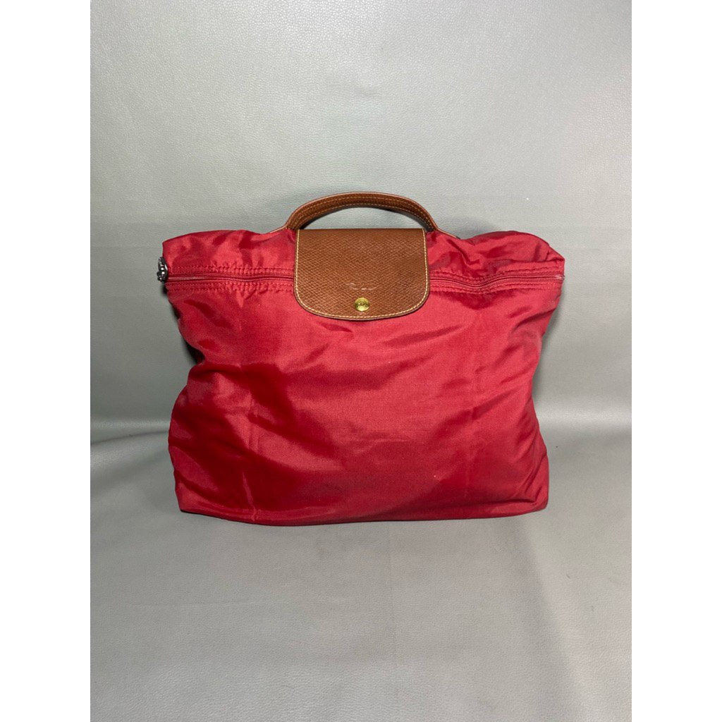 LONG CH*AMP LE PLIAGE ORIGINAL TRAVEL BAG MAROON/ TAS LAPTOP LONG CH*AMP MAROON SECOND ORIGINAL/ TAS