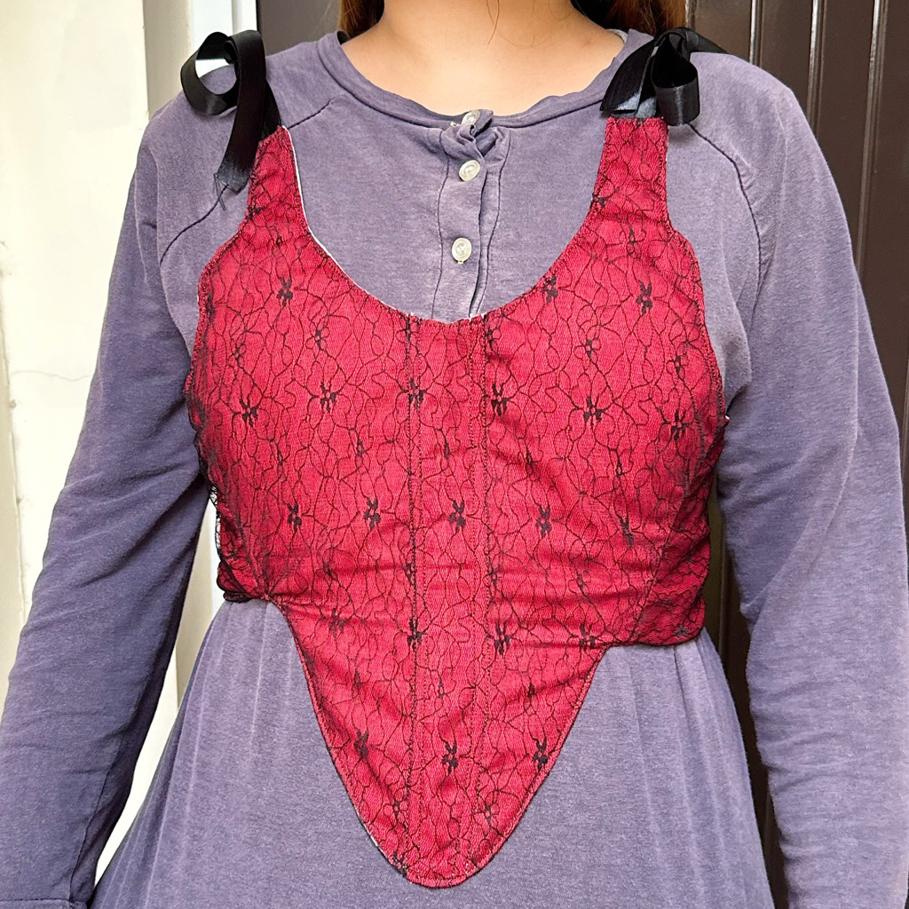 NERISSA — Red Coquette Cottage Vintage Kamisol rapunzel corset /Tanktop /Korset