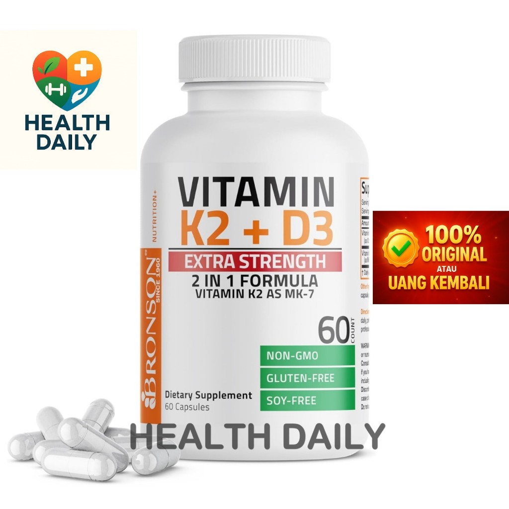 Bronson K2 + D3 5000 10000 IU 60 120 250 Kapsul