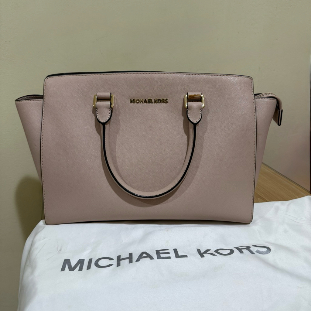 [PRELOVED] MICHAEL KORS Selma Large Bag - Pink / Cream