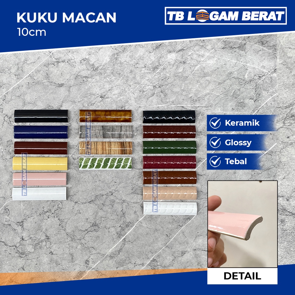 Kuku Macan Keramik 10cm Bon Bon Glossy Tebal