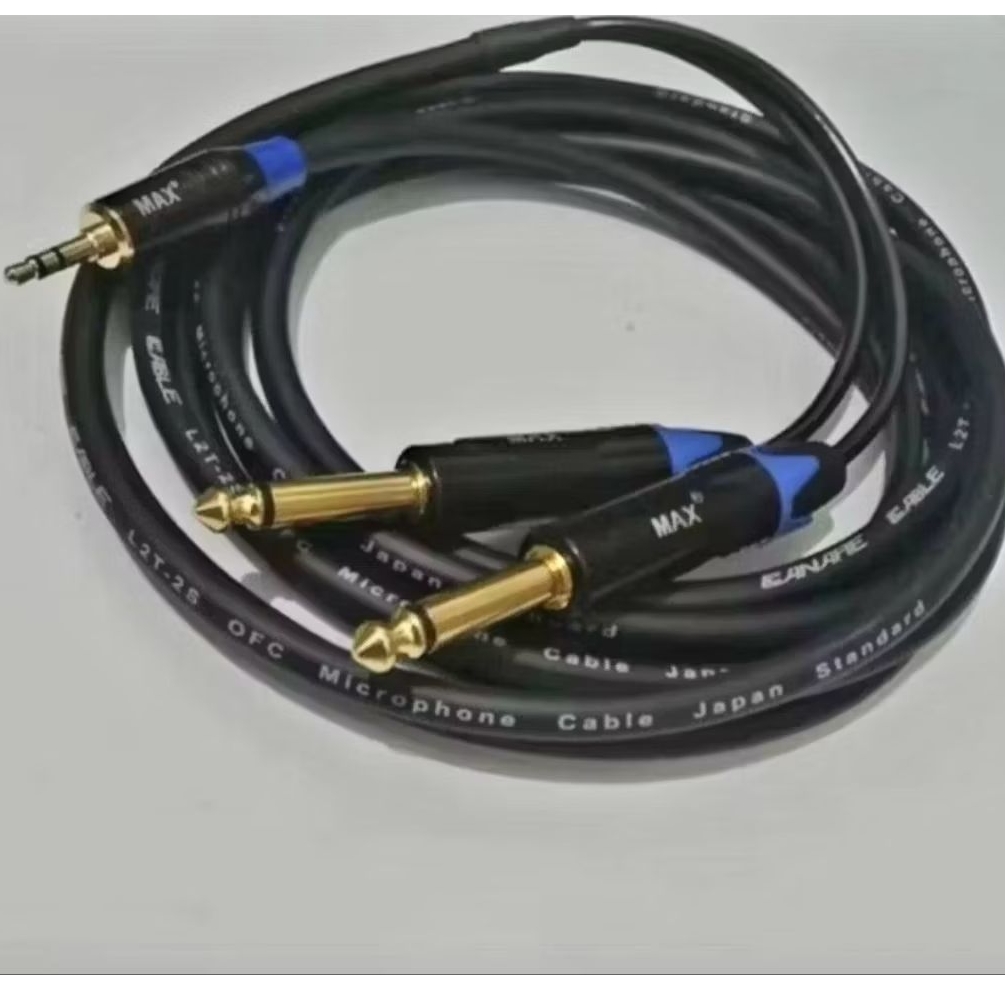 KABEL INPUT 50 METER JACK 3,5 MINI STEREO TO DUAL AKAI/RCA JAPAN STANDARD
