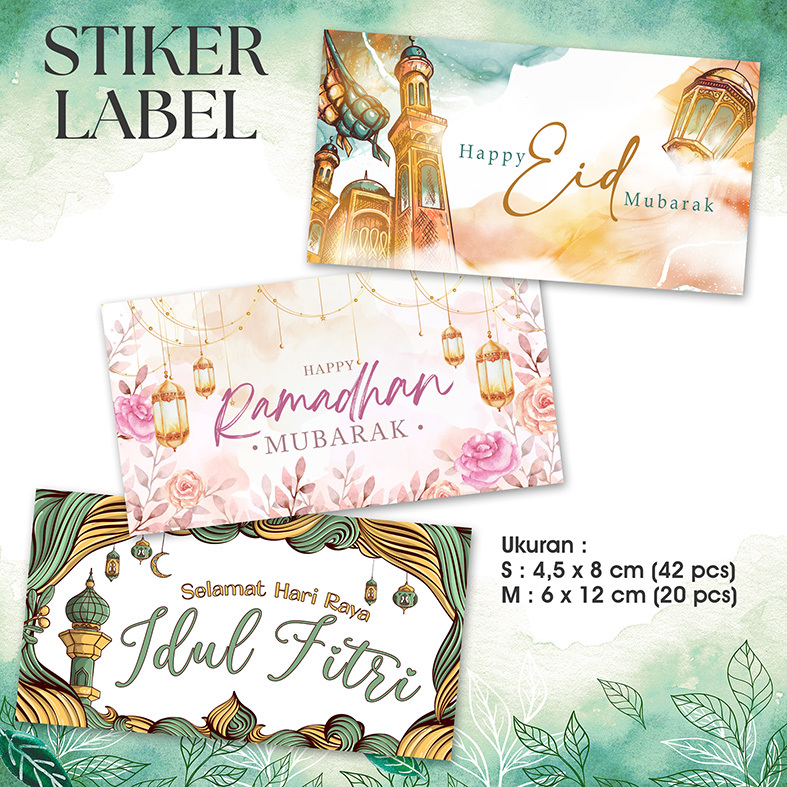 STIKER LABEL LEBARAN (KOTAK) | STIKER HAMPERS IDUL FITRI | STIKER DUS BOX