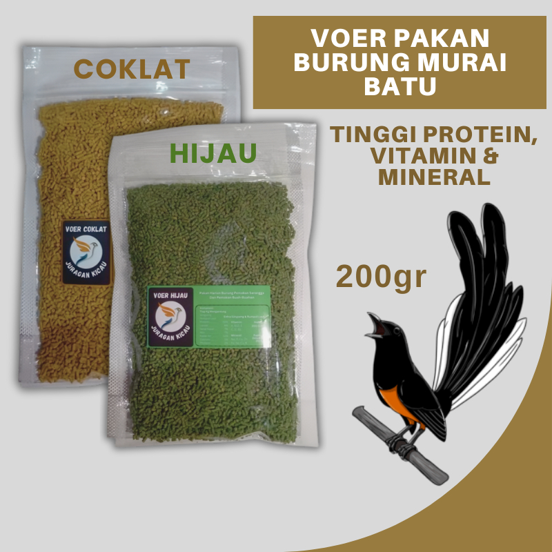Voer Juragan Kicau 200gr Pakan Murai Batu Protein Tinggi Agar Cepat Gacor Untuk Harian