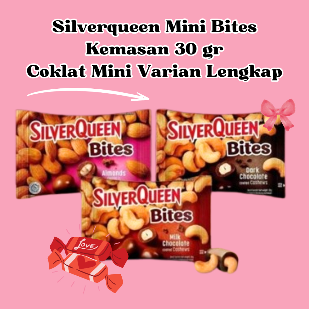 Silverqueen Mini Bites 30 gr - Coklat Susu Silver Queen - Kemasan Travel