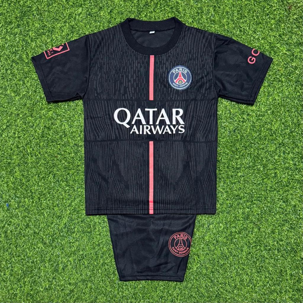 NEW Setelan Jersey Bola Anak PSG Hitam Jersey Bola Anak Usia 1-15 Tahun