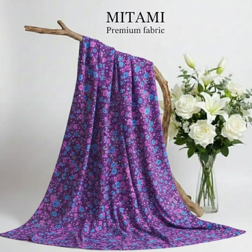 Kain Katun Voile Premium / Voal Motif Bunga (Harga Per 0,5)3R