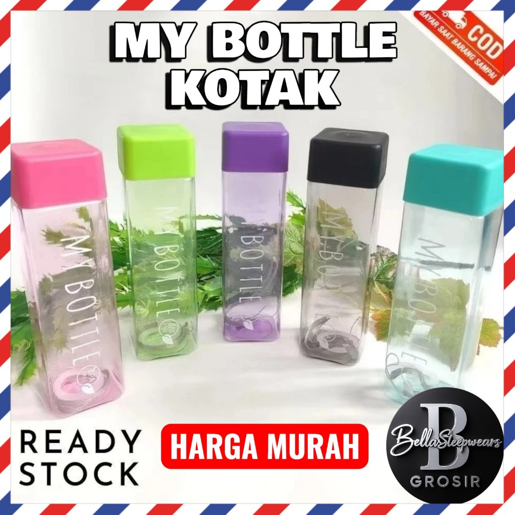 BELLA | MY BOTTLE KOTAK | BOTOL PETAK WARNA MY BOTTLE KOTAK BOTOL KOTAK PROMO MY BOTTLE TUMBLER GROS