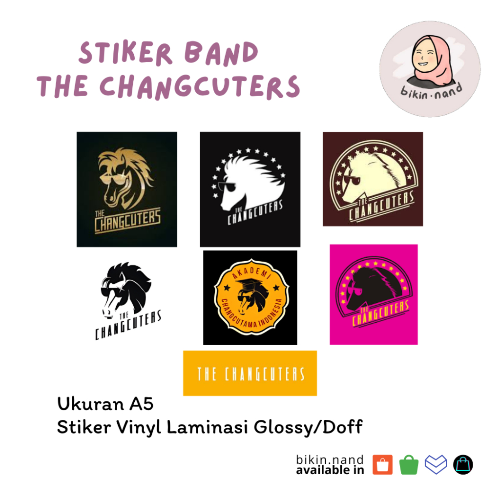 STICKER PACK BAND The Changcuters (HIGH QUALITY) MURAH 7 pcs