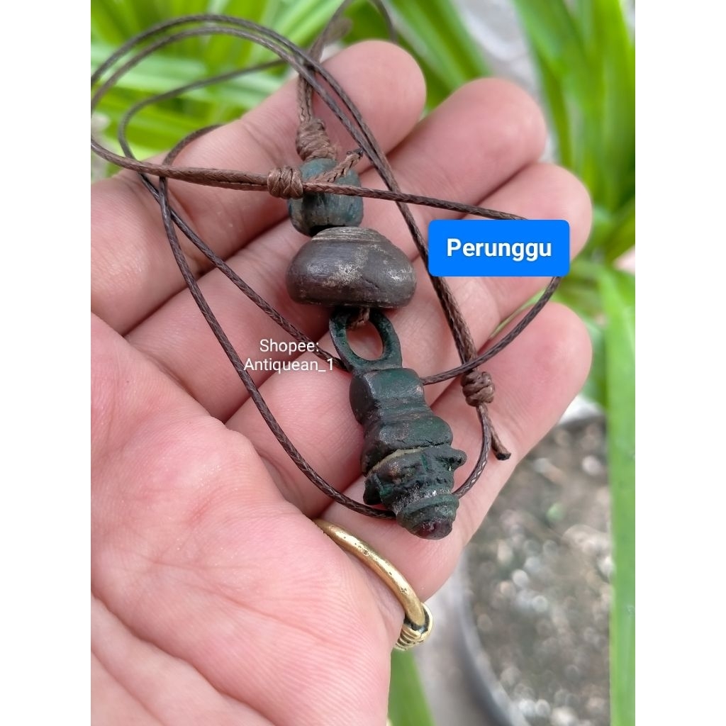Kalung perunggu manik - manik kuno sepuh temuan 1