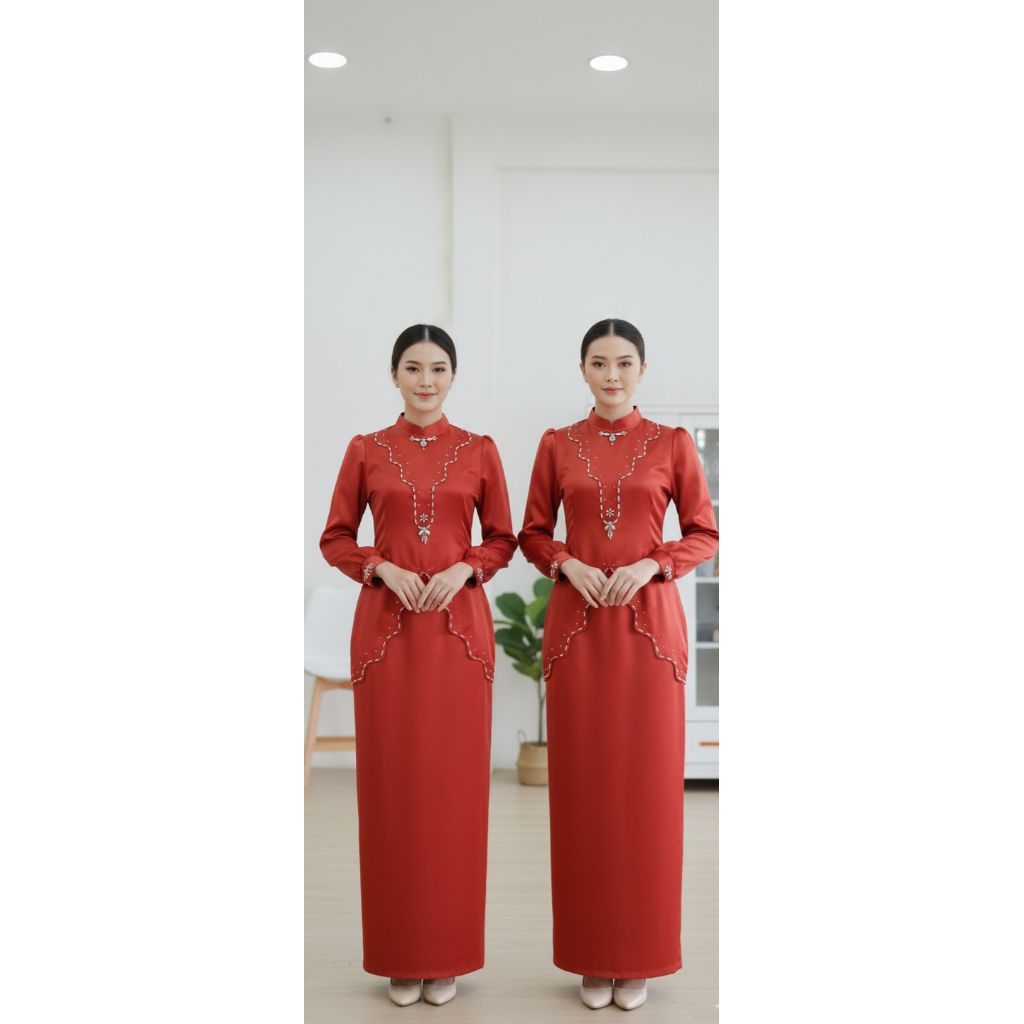 set kurung melayu setelan melayu wanita set terbaru