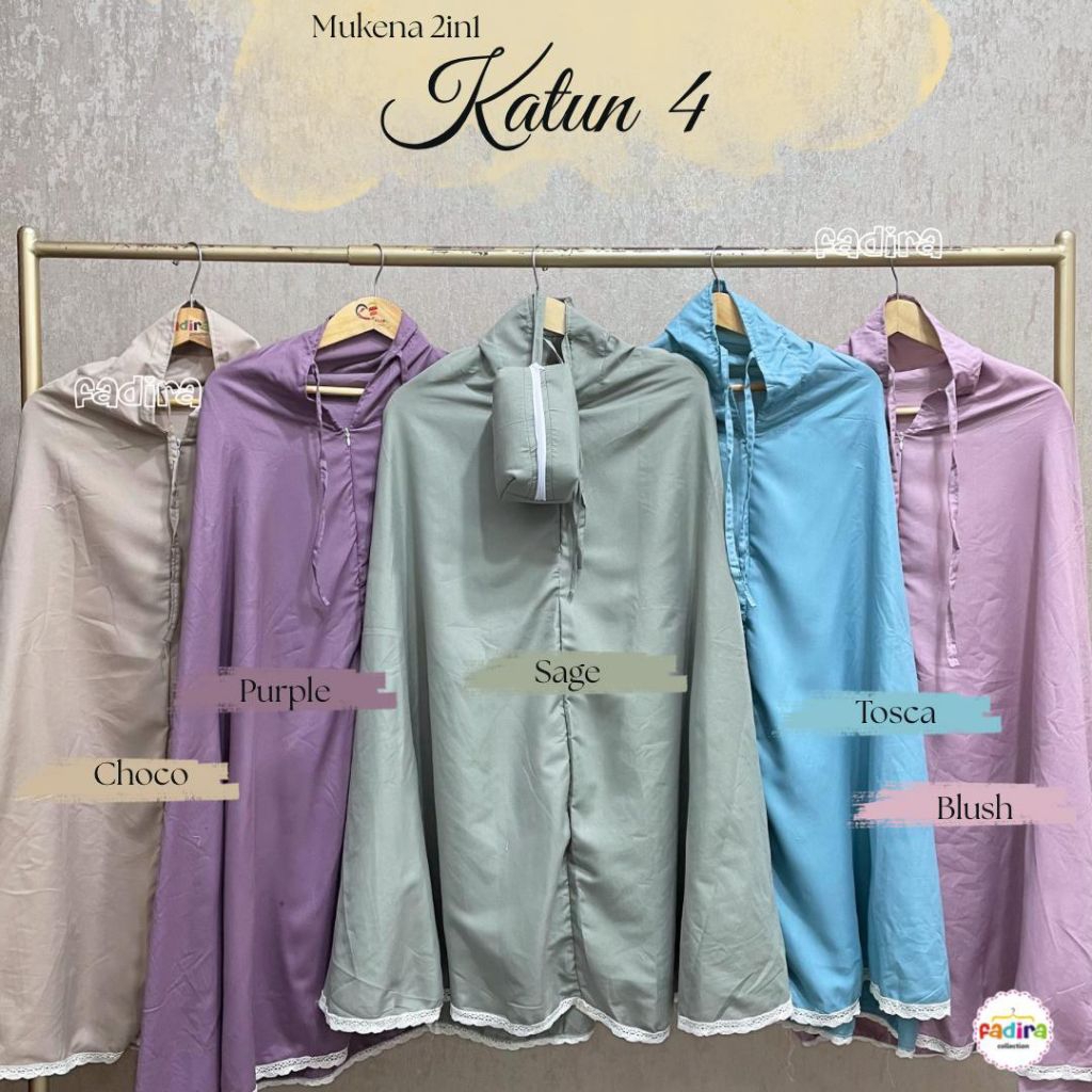 Mukena Katun polos/Mukena pouch/Mukena simpel renda