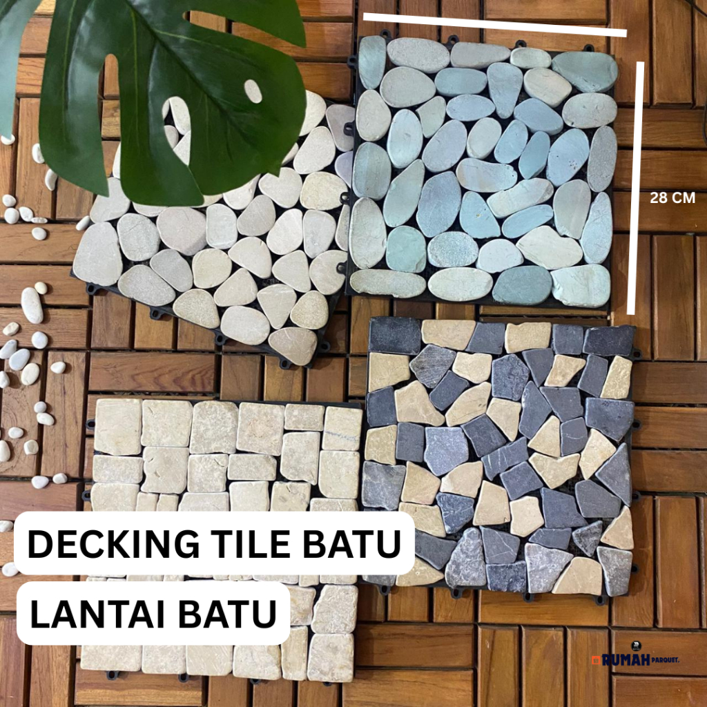 Decking Tile Batu Alam Model Bongkar Pasang untuk Lantai Teras dan Taman
