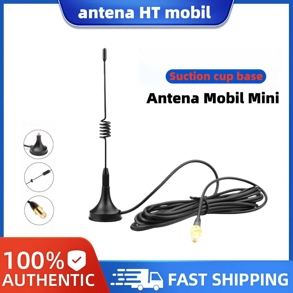 Antena HT Mobil Mini Direct Connect ke Port Antena HT Sinyal Kuat Cangkang Hisap Mudah Dipasang Coco
