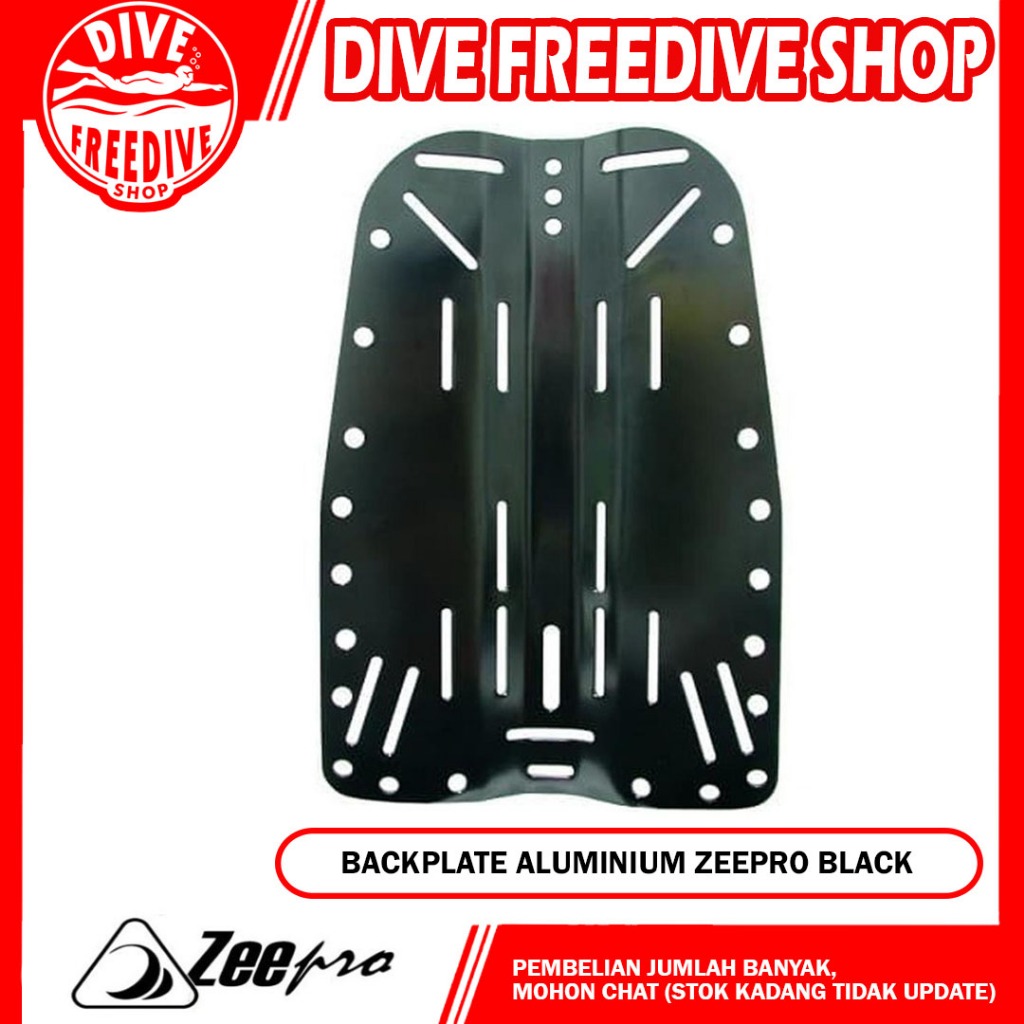 Backplate Alumunium Zeepro Black For BCD Technical Thickness 3mm Scuba Diving Selam