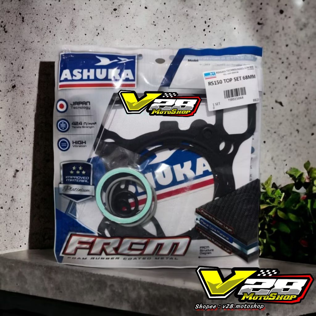 Paking TOP SET ASHUKA Bahan Seng (FRCM) Blok Silinder 68mm Honda RS150 SONIC 150R SUPRA GTR 150R CBR
