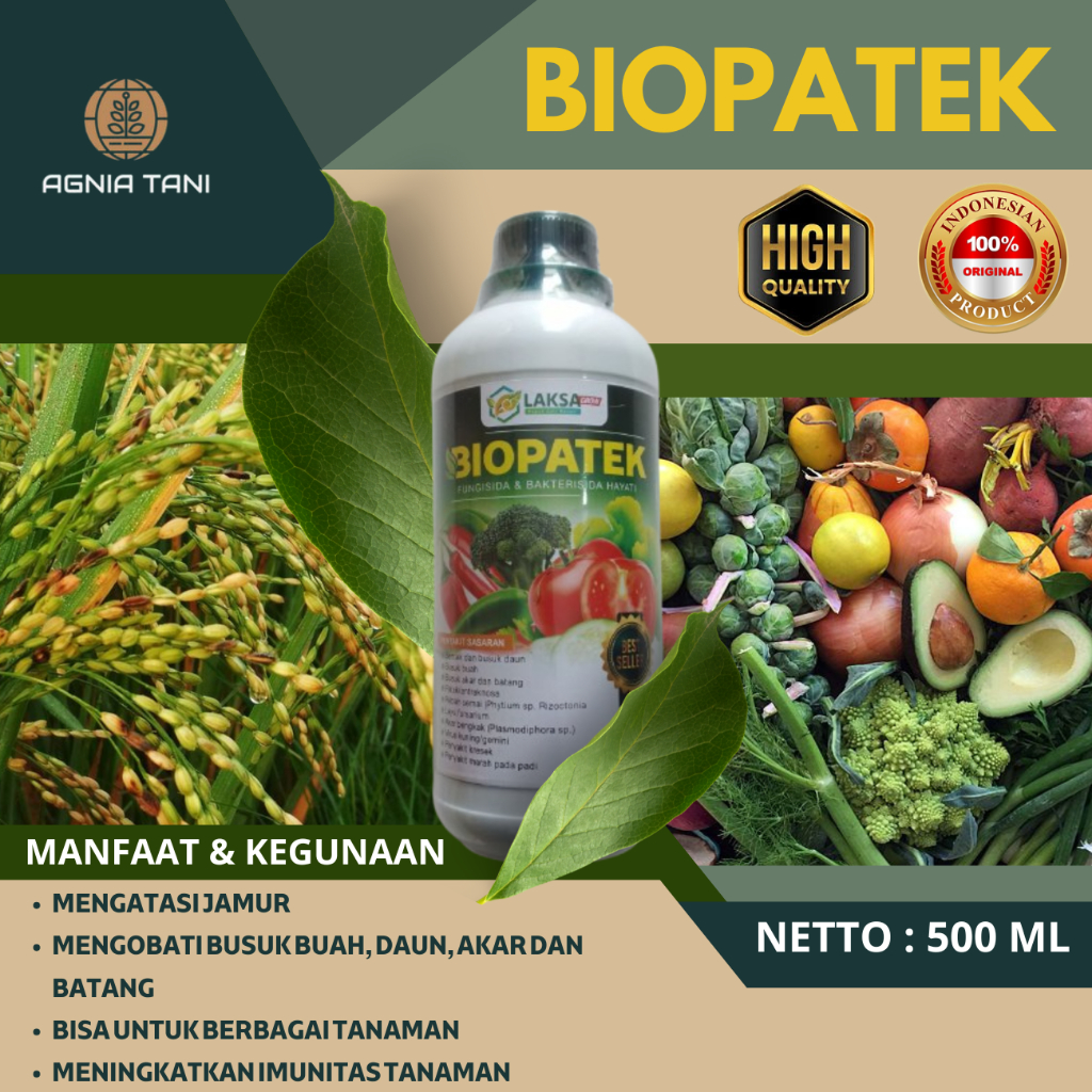BIOPATEK | Fungisida & Bakterisida Hayati 500ml | Untuk Padi & Palawija | Cegah Kresek