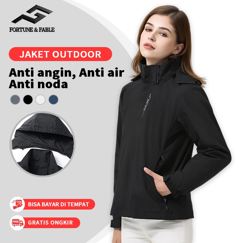 Jaket Olahraga Wanita Jaket Ritsleting Anti Air Anti Angin Jaket Motor