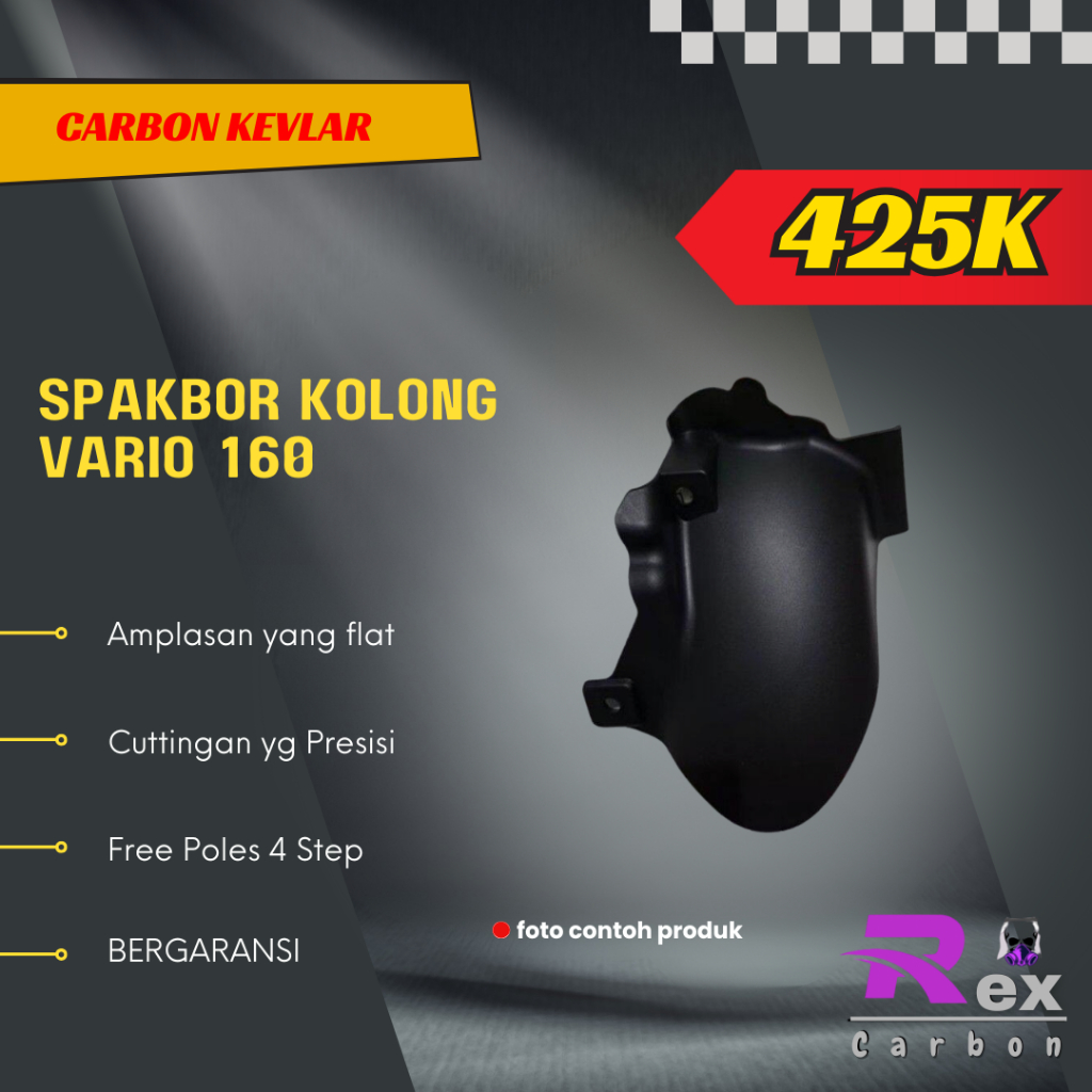 Hugger Spakbor Kolong Vario 160 Carbon Kevlar / Karbon Fiber