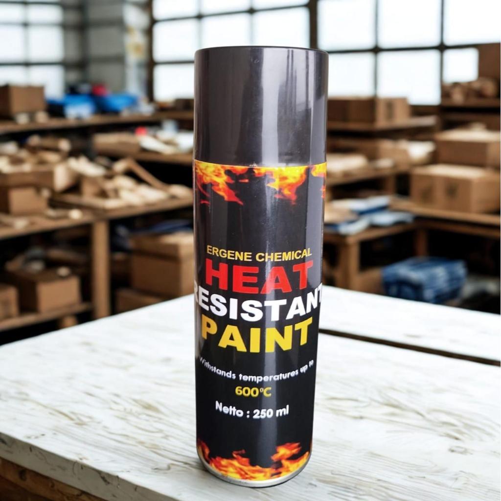 Cat Hi-Temp 600 Derajat celsius 250ml-Black Glossy-Cat Tahan Panas Api - Bandung