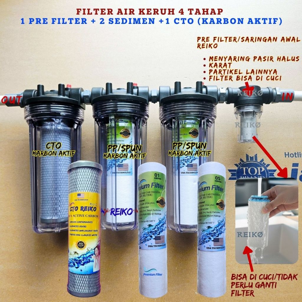 FILTER AIR 4 TAHAP TOREN SUMUR PDAM KERUH PRE FILTER FULL SET  / PENJERNIH AIR SUMUR PDAM