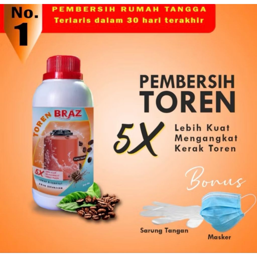 500ml Cairan Pembersih Toren - Aman, Tidak Merusak Plastik, Aroma Kopi Menyenangkan