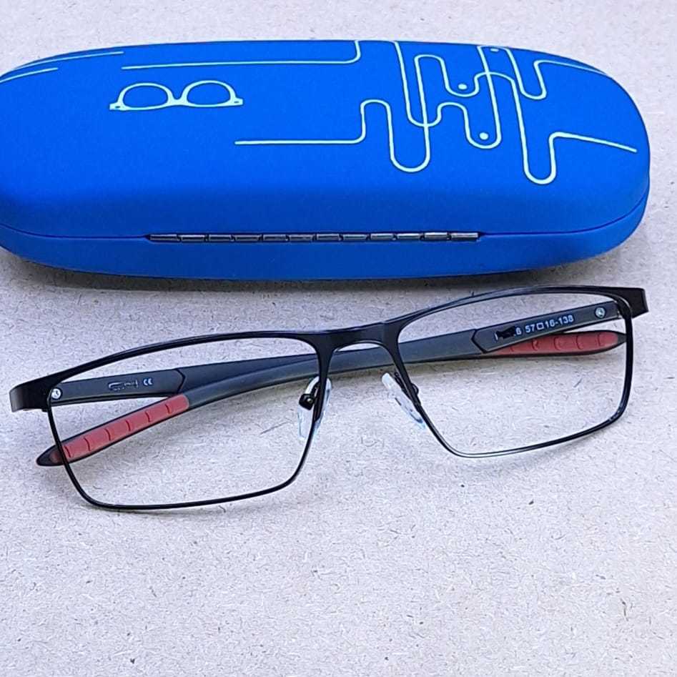 Kacamata Khusu Baca/ Engkel Anti Radiasi Frame Titanium F8506 Blueray Photocromic Bluecromic