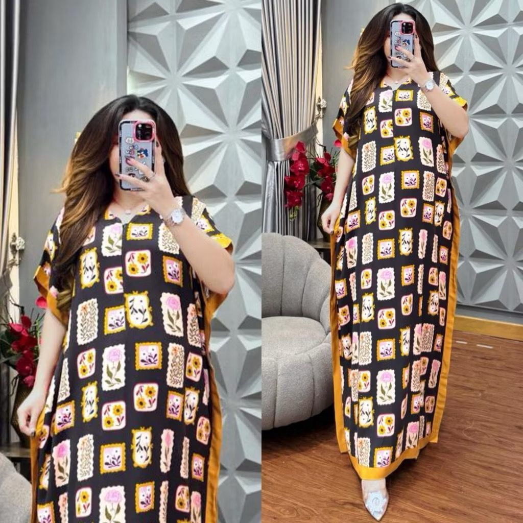 ALEYA KAFTAN RAYON SELETING AKTIF LENGAN PENDEK // KAFTAN WANITA KEKINIAN OOTD // KAFTAN MOTIF TERBA