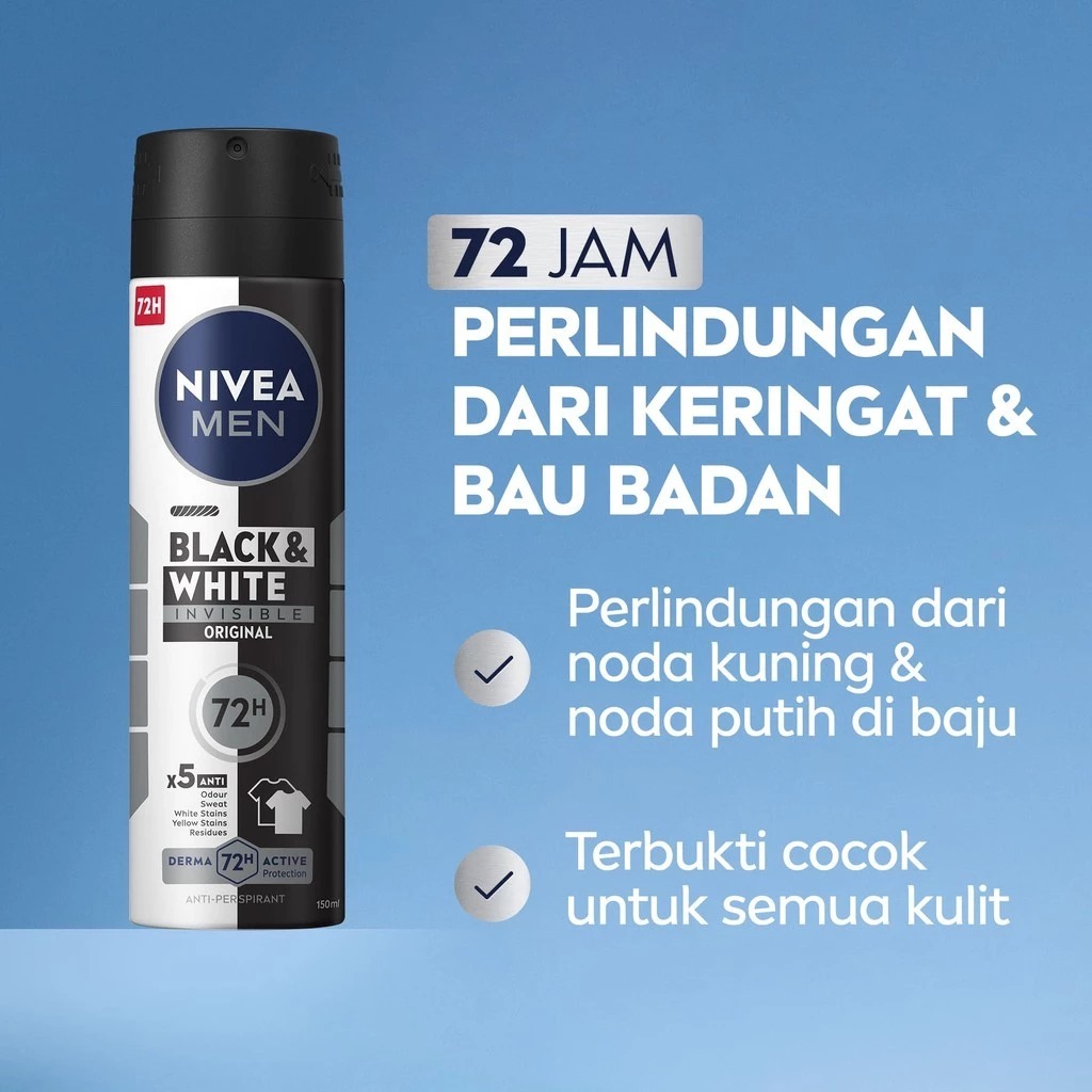 Nivea Men Deodorant Spray 150ML Praktis Dan Percaya Diri/NIVEA MEN DEO SPRAY 150ML