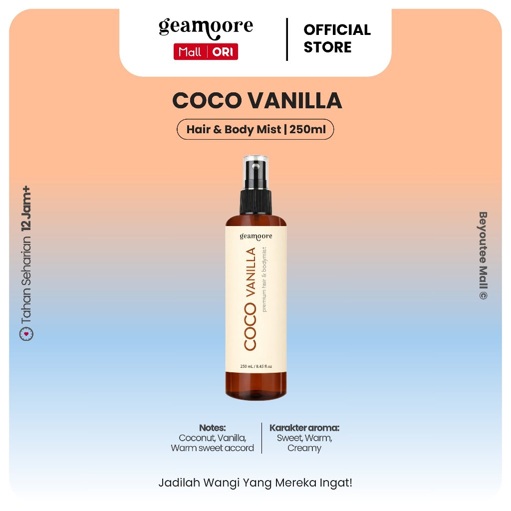 Geamoore Coco Vanilla Hair & Body Mist Premium 250ml