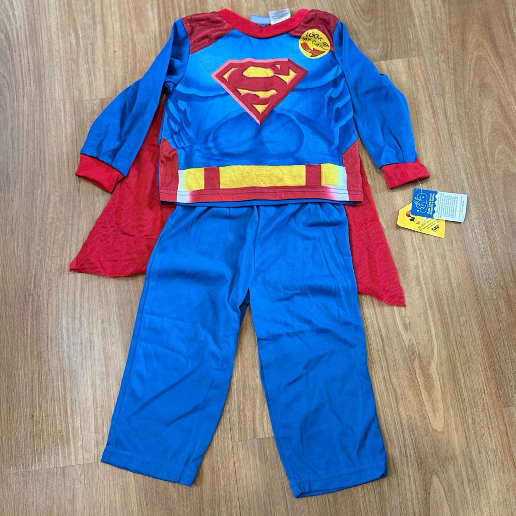 Piyama anak Superman cape kain belakang bisa di lepas