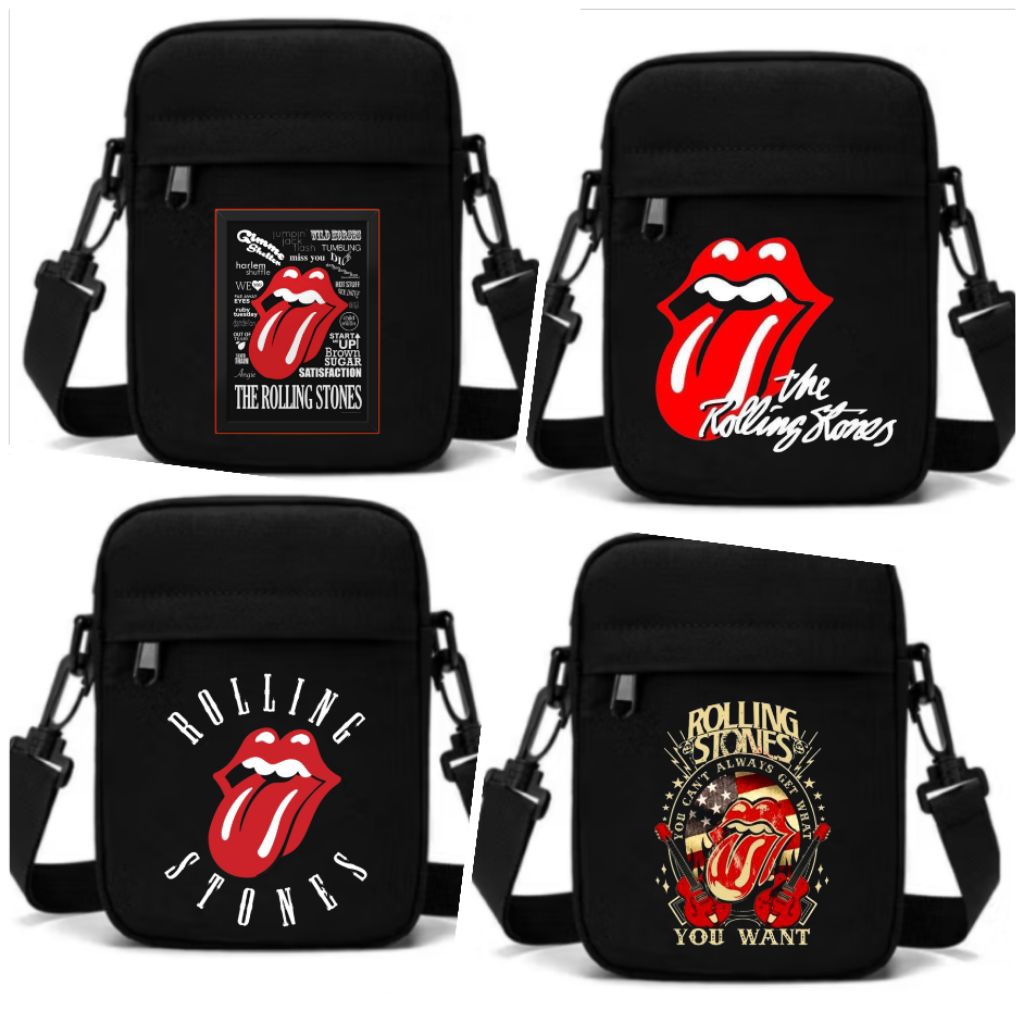 Tas selempang grup rolling stones/Sling bag/Tas bahu/Tas casual/Tas hp/Tas slempang