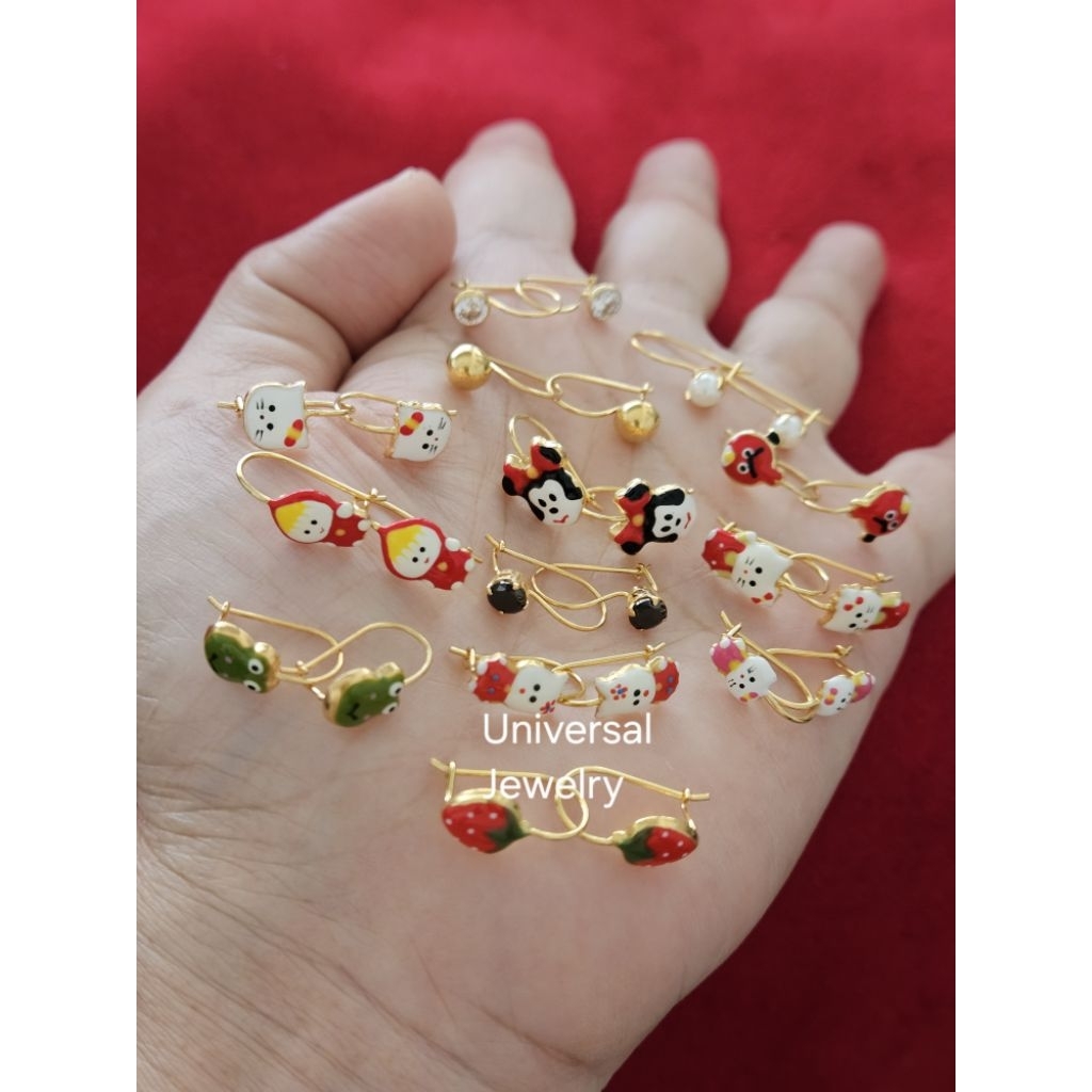 Anting Anak Hook Karakter Emas Muda setengah gram