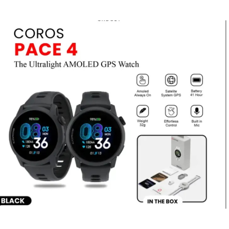 Coros Pace 4 GPS Sport Smart Watch Silicon Band Garansi Resmi