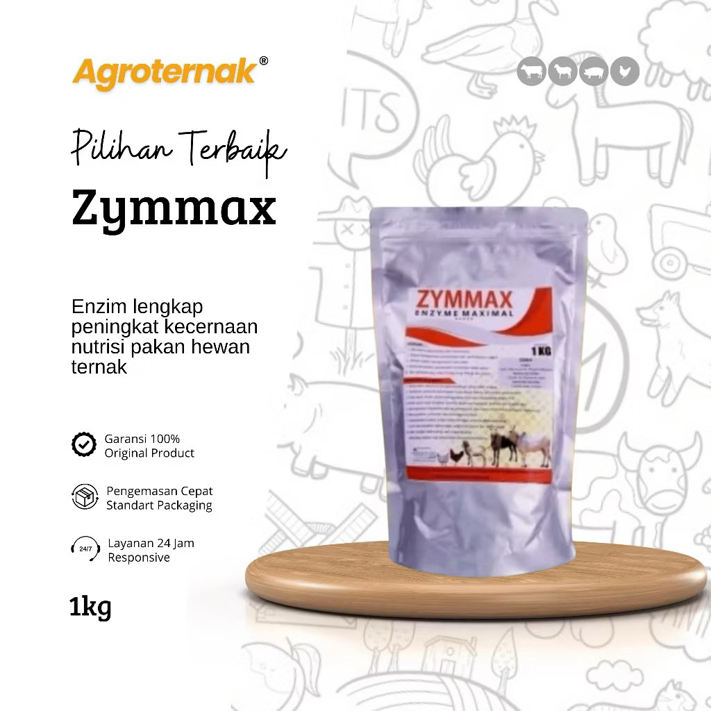 ZYMMAX 1kg Enzyme Efisiensi Pakan & Kesehatan Pencernaan Hewan Ternak Sapi Kambing Domba Ayam