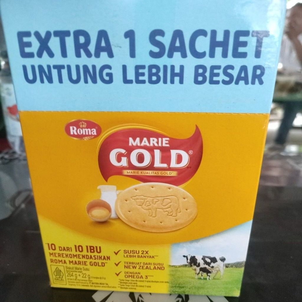 Marie gold kemasan box isi 12 sachet +1
