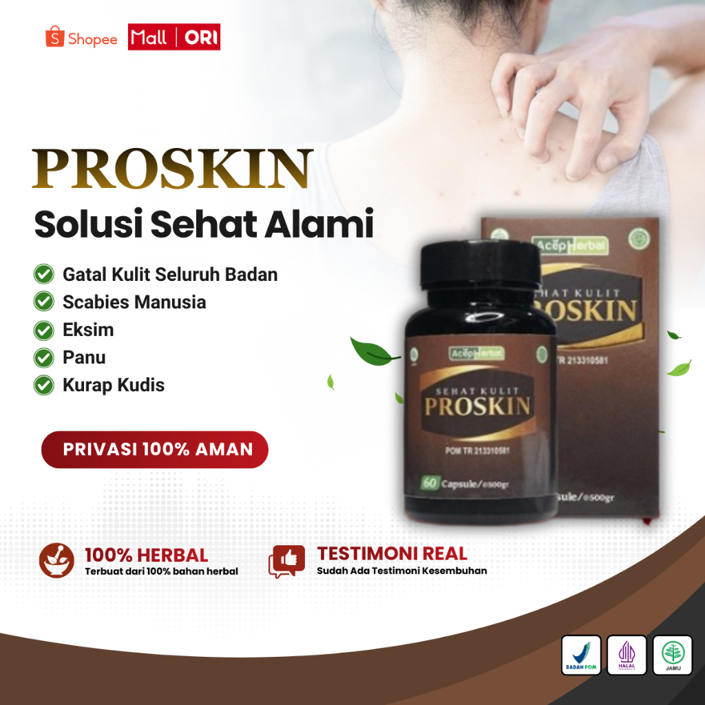 Proskin - Obat Gatal Seluruh Badan Scabies Manusia Eksim Dermatitis Panu Kurap Kudis Kutu Air PALING