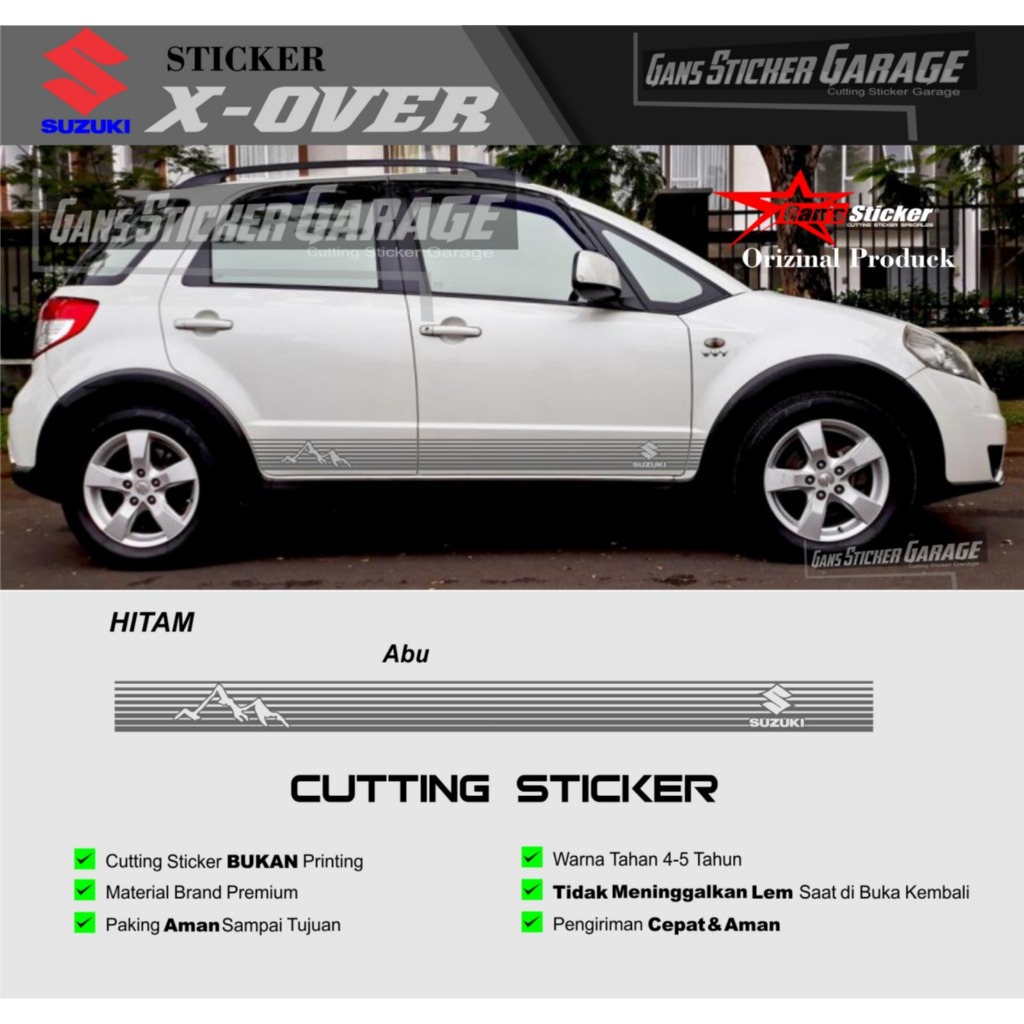 Variasi Sticker Cutting Suzuki X-Over Aksesoris Eksterior Mobil Suzuki X-Over