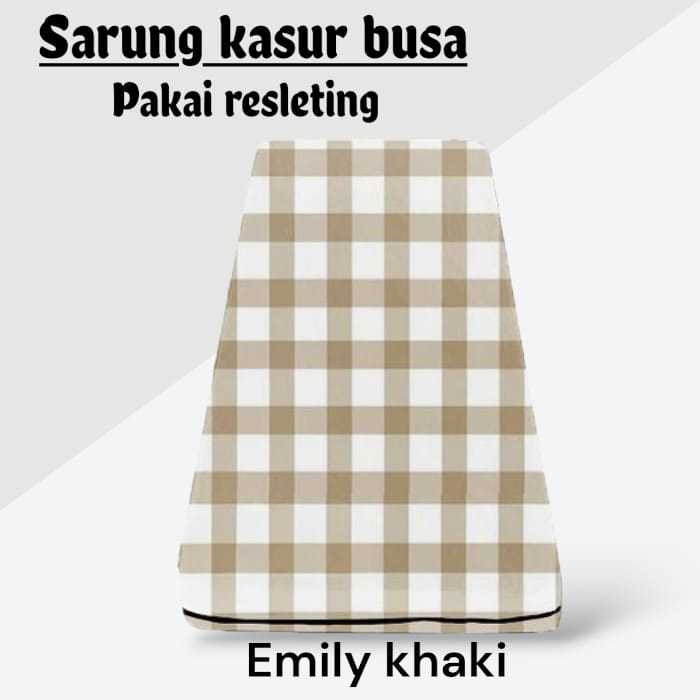 Sprei Resleting Sarung Kasur Busa, Cover matras busa premium adem + tebal + anti luntur motif Emily 