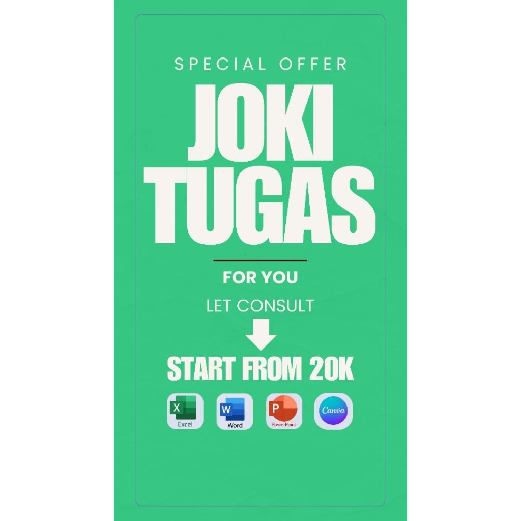 JOKI TUGAS | EXCEL | WORD | PPT | PEMBUATAN PAMFLATE